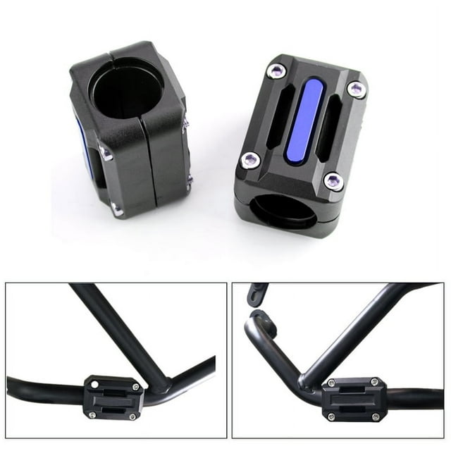 22/25/28mm 2x Motorcycle Engine Frame Bar Protection Guard Bumper Decor Block Ground Crash Slider Pads Blue