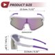 thumbnail image 4 of 1 juego de gafas de motocicleta tri-acetato de celulosa UV400 gafas de sol para deportes al aire libre para motocross, bicicleta de tierra, ATV, lente púrpura, marco blanco y púrpura, 4 of 6