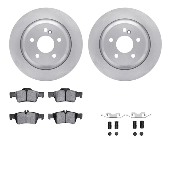 Dynamic Friction Company Rear Brake Rotors with 5000 Advanced Brake Pads includes Hardware 6512-63417