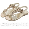 thumbnail image 2 of Sandalias antideslizantes con flores y diamantes de imitación para mujer sandalias informales para caminar para la playa de verano, 2 of 9