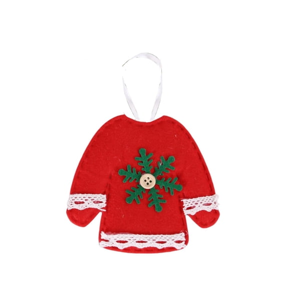 Christmas Tree Pendant with Lanyard Anti-fade Reusable Adorable Gifts Festival Prop Non-woven Fabric Xmas Cane Santa Claus Red Sweater Bell Snowman Pendant for Party
