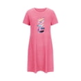 thumbnail image 5 of Camisón corto de mujer, vestido de largo medio con estampado de moda, camisón corto extragrande de mujer, camisón de manga corta con estampado de pecho a la moda, camisón de mujer, 5 of 5