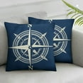 thumbnail image 2 of COMIO Throw Pillow Covers Nautical Star Compass Pillow with Blue Whales Square Pillow Cushion Cases,Modern Decorative Sailboat Nautical Pillow Covers for Couch Sofa Bedroom Car 2pc, 2 of 6