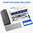 thumbnail image 2 of Viyawise G5 Blue Light Blocking Glasses for Women & Men, Eye Strain Protection Bluelight Blockers Clear Glasses for Better Sleep Reading Indoor Outdoor Computer Gaming, Amber, 2 of 8