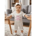 thumbnail image 5 of BemeyourBBs Preemie Baby Girl Summer Clothes Baby Girl Newborn Hospital Going Home Outfits Waffled Romper I'm New Here Letter Bow Embroidery Short Sleeve Jumpsuit and Headband Set, 5 of 9