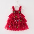 thumbnail image 5 of Kiijoy Girls Christmas Party Dresses Sleeveless Tulle Princess Dress, Red, Size 12M-6Y, 5 of 5