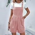 thumbnail image 2 of biudgviw Overalls for Women One Piece Bib Shortalls Rompers Square Neck Sleeveless Pleated Wide Leg Short Jumpsuits with Pockets, 2 of 6