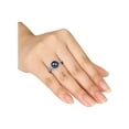 thumbnail image 2 of Black Freshwater Cultured Pearl 8.5-9mm and Cubic Ring In Sterling Silver for Women, 2 of 6