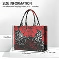 thumbnail image 3 of Large Capacity Tote Bag,Red and Black Pioneer Flower Pattern Handbag Fashion Luxury Tote Bag,15.7"x13"x 5.1" Inches,Laptop Compatible, 3 of 6