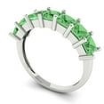 thumbnail image 2 of 2.03 ct Brilliant Princess Cut Simulated Green Diamond 14k White Gold Eternity Band SZ 6.75, 2 of 6