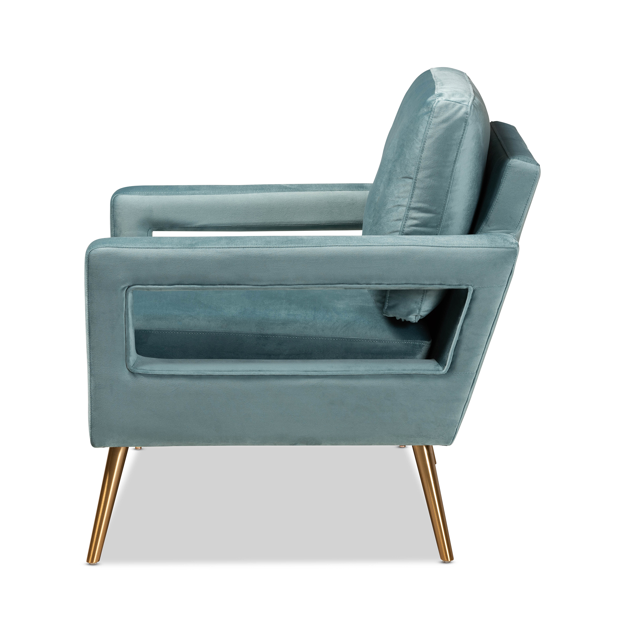 Baxton Studio Leland Club Chair, Light Blue