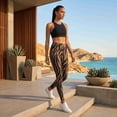 thumbnail image 2 of COUVER Women's Mid Rise Animal Print Performance Activewear Leggings Black Small, 2 of 6