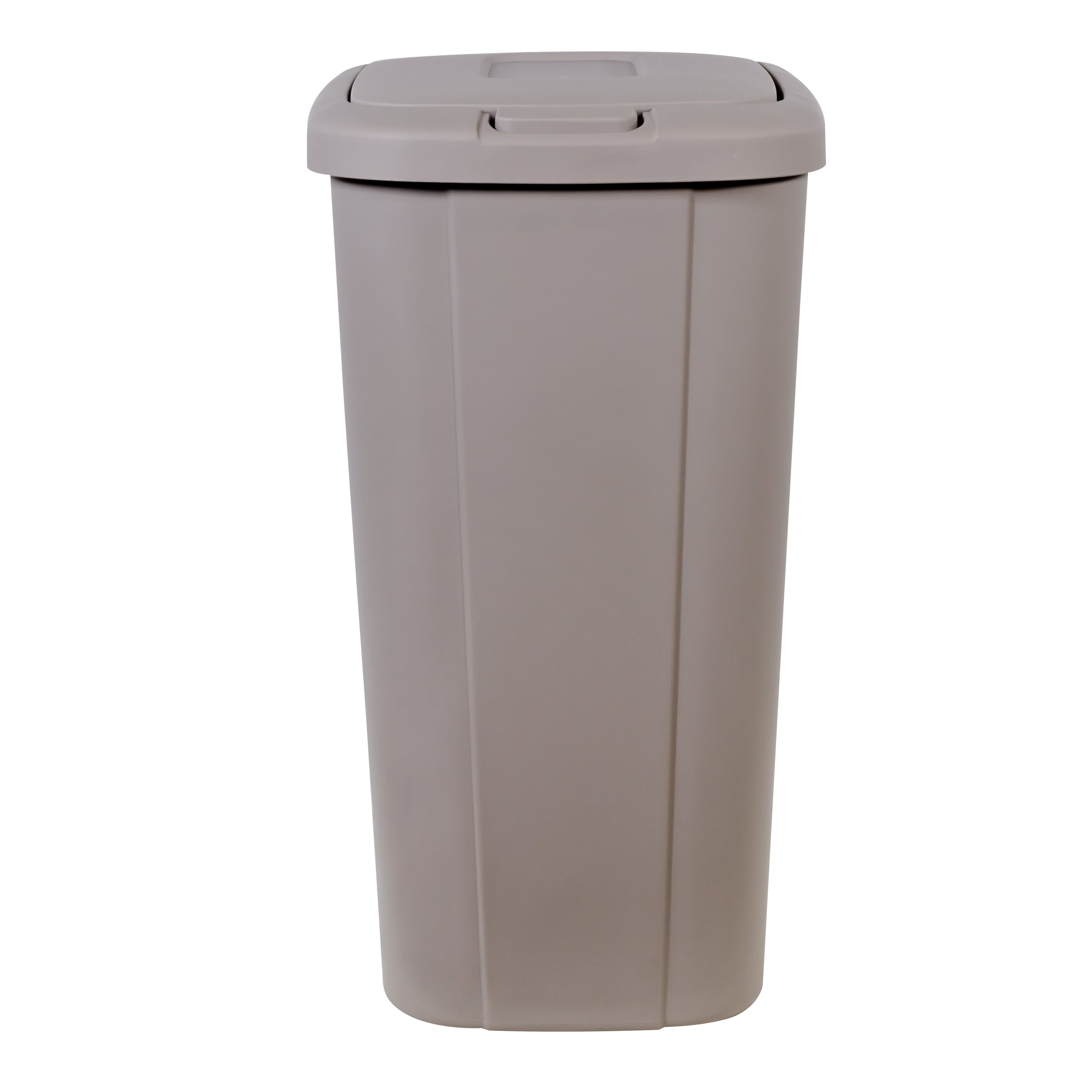 Hefty 13.3 Gal Plastic Touch Lid Trash Can Large White with Decorative Texture 