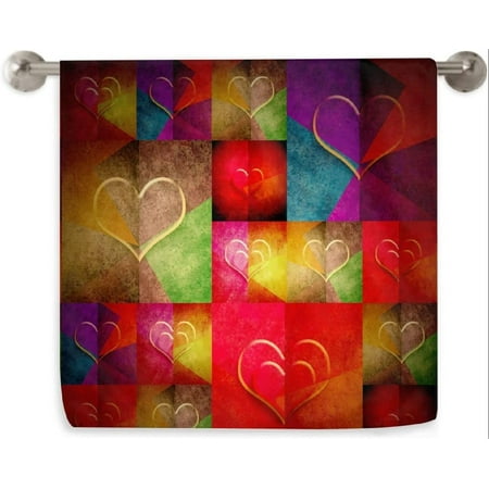 

Red Love Hearts Kitchen Dish Towel Soft Highly Absorbent Valentine s Day Hand Towel Home Decorative Multipurpose for Bathroom Hotel Gym and Spa 15.7 x 27.5 Inches
