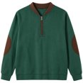 thumbnail image 4 of Hurxie Boy's Quarter Zip Pullover Lightweight Mock Neck Active Tops Kids Sweatshirts, Long Sleeve Golf Shirts School Fall Sports Clothes 160, 4 of 5