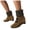 Khaki, variant on Womens Suede Plush Mid Calf Black Boots Comfortable Wedge Orthopedic Booties Winter Warm Slip On Dress Shoes