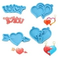thumbnail image 2 of Milue 4 Pcs Valentine's Day Keychain UV Crystal Epoxy Mold Ornaments Pendant Resin Silicone Mould DIY Crafts Jewelry Mold, 2 of 10