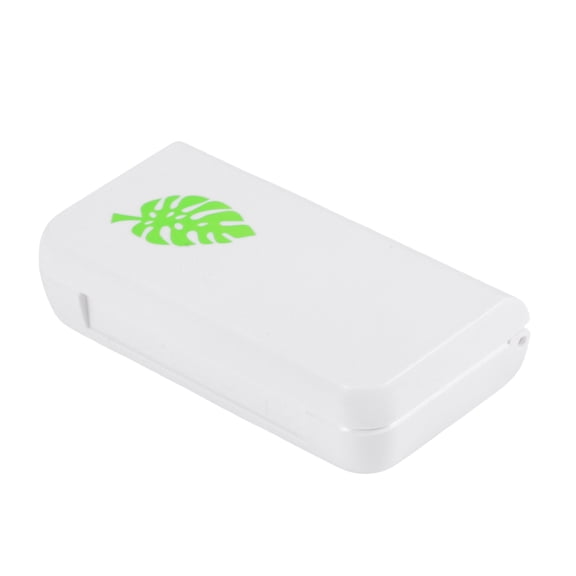 Unique Bargains 1 Pc 3 Grids Single Layer Pill Case Durable for Travel White Bright Green