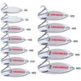thumbnail image 6 of Lot 5X Metal Spoon Fishing Lure Bass Bait Stainless Steel Split Ring Treble Hook, 6 of 11