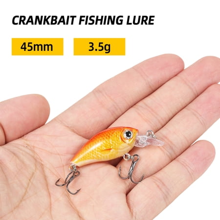 TARUOR Mini Crankbait Fishing Lures Artificial Hard Bait Swimbait 45mm 3.5g Yellow