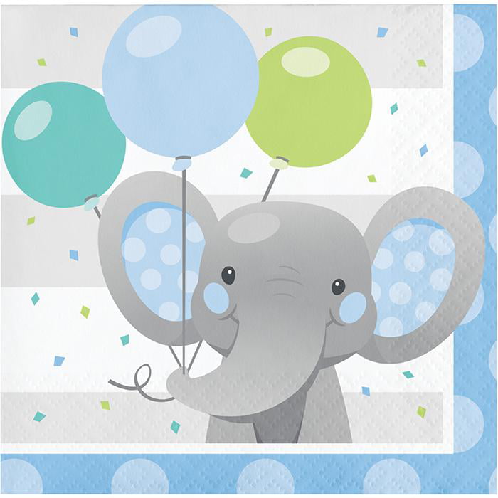 by Party2u Pack Of 18 Sweet Baby Elephant Girl Napkins