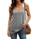 thumbnail image 1 of Top sin mangas con cuello redondo, camiseta sin mangas para mujer, transpirable, cómodo, diseño suelto, tirantes de encaje para vacaciones en la playa, 1 of 6
