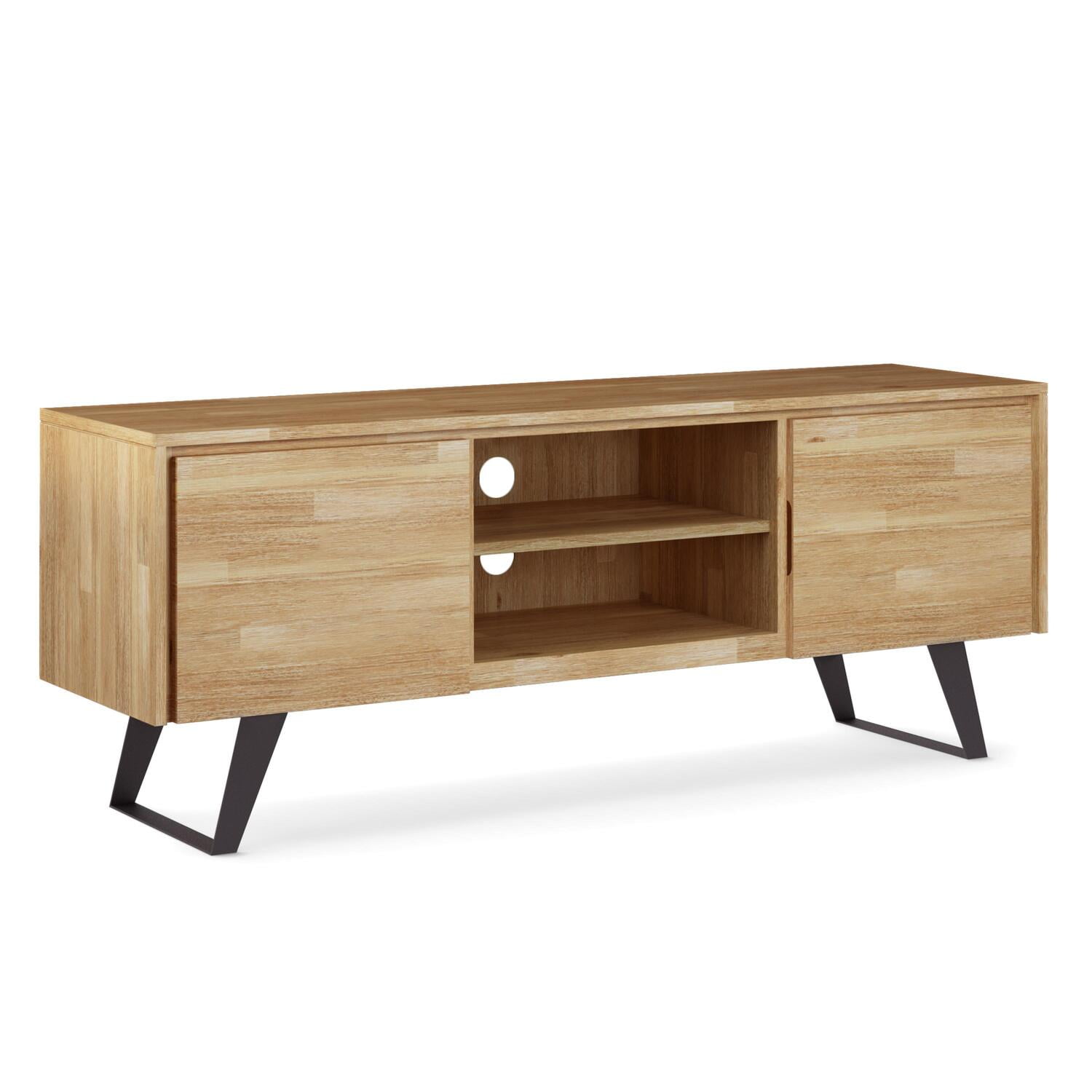 Lowry SOLID ACACIA WOOD TV Media Stand in Distressed Golden Wheat For TVs up to 70 inches