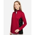 thumbnail image 2 of Harriton M786W Women's Flash Snag Protection Plus IL Colorblock Quarter-Zip Pullover-Red/ Black-XS, 2 of 6
