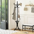 thumbnail image 3 of Coat Rack with Umbrella Holder, 73 Inch Freestanding Coat Hanger Stand with 12 Hooks, Wooden Entryway Coat Tree for Clothes, Bags, Hats, Scarves, Living Room, Bedroom, Hallway (Black), 3 of 18