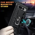 thumbnail image 4 of Case for Google Pixel 7 Pro Case Military Grade Drop Case with Kickstand Metel Ring Magnetic Holder Shockproof Protective for Pixel 7 Pro Phone Case (Black), 4 of 17