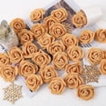 thumbnail image 4 of Artificial Rose Flower Heads, Real Looking Gold Yellow Foam Fake Roses for DIY Wedding Baby Shower Centerpieces Arrangements Party Tables Home Decorations (Gold Yellow, Stemless), 4 of 5