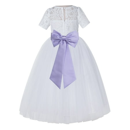 

White Floral Lace Vintage Flower Girl Dresses Special Occasions LG2T