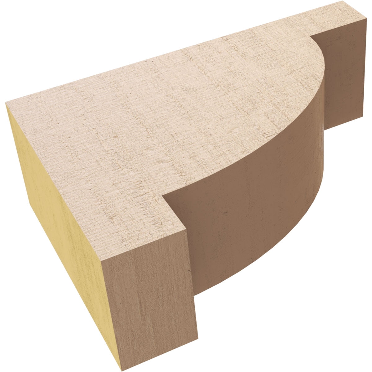 2"W x 6"D x 4"H Classic Alpine Rough Cedar Woodgrain TimberThane Corbel, Primed Tan