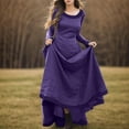 thumbnail image 2 of Riforla Women Dresses Vintage Sleeve Sweetheart Dress Panel Women Court Dress Plus Size Long Dress Gothic Dress Purple L, 2 of 4