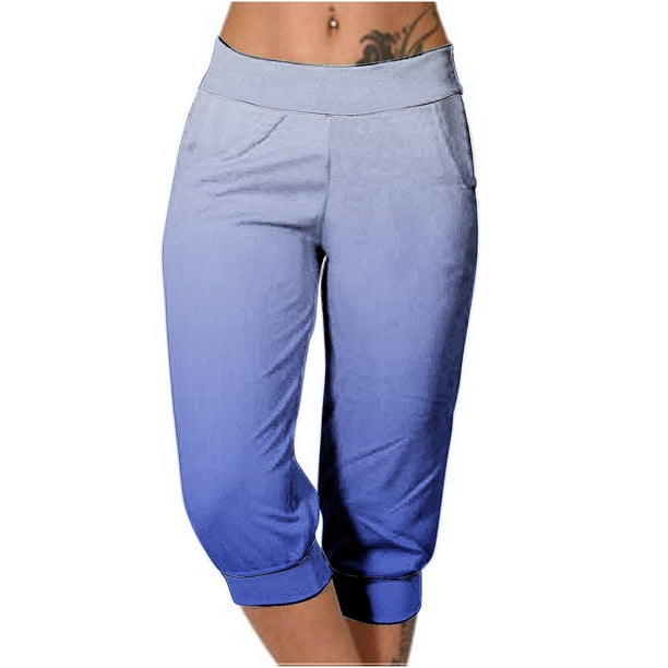 Pantalones Capri Casual Corbata Elástica Cintura Suelta Larga, Sólida con Bolsillos para el Hogar, Ropa de Dormir Y Todas las Estaciones