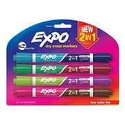 Newell Rubbermaid Office  EXPO 2-in-1 Dry Erase Markers, Chisel Tip, Assorted