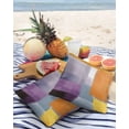 thumbnail image 3 of Pack of 2 Outdoor Pillow Covers, Abstract Painting Art Style Purple Orange Grey Yellow Waterproof Square Throw Pillowcase Cushion Decorative Pillow Covers for Couch Patio Tent, 26x26 in, 3 of 6