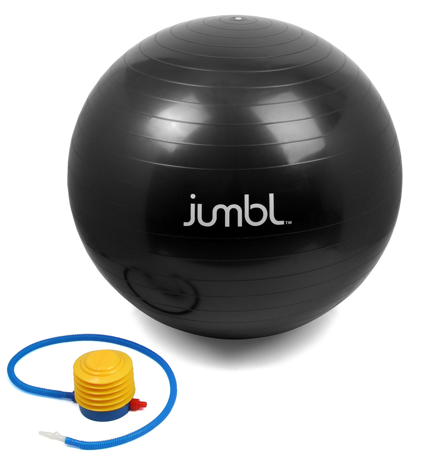 Ivation Black Yoga Ball 75cm Exercise Pilates Balance Gymnastic Fitness