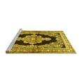 thumbnail image 2 of Ahgly Company Machine Washable Indoor Round Medallion Yellow Traditional Area Rugs, 7' Round, 2 of 4