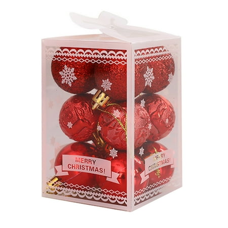 

JULYING 12Pcs 4cm Glitter Christmas Tree Shatterproof Ball Baubles Ornaments Multicolor Xmas Decoration Hanging Pendants for Holiday Wedding Party