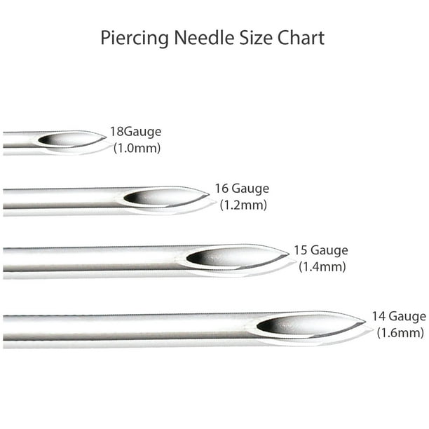 BodyJ4You 10PCS Piercing Needles Surgical Steel 12G Ear Nose Tongue Nipple Eyebrow Labret Genital Walmart