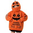 thumbnail image 2 of Sweatshirt for Women Halloween Cute Pumpkin Oversized Sweatshirt | Halloween Pumpkin Hoodie Oversized Wearable Blanket with Long Sleeve Cozy Plush Pocket, 2 of 6