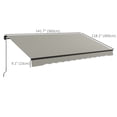 thumbnail image 3 of Outsunny 12' x 10' Patio Retractable Awning Sunshade Shelter, Light Grey, 3 of 10