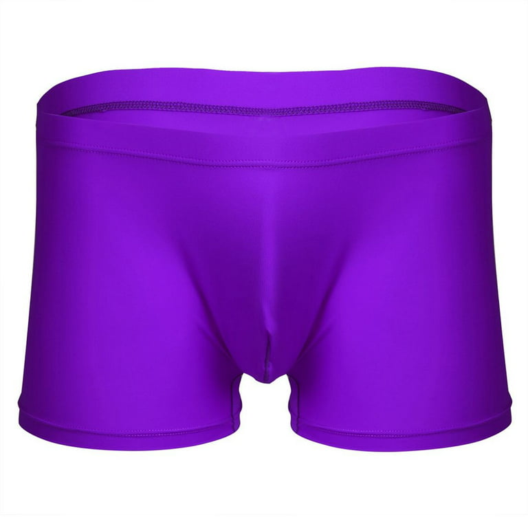 TiaoBug Men Ice Silk Boxer Briefs Solid Shorts Underwear M-XXL 
