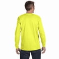 thumbnail image 4 of Gildan Hi Vis Long Sleeve Heavy Cotton T-Shirt for Men, Crew Neck Workwear Tee, Safety Green, M, 4 of 5