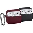 thumbnail image 1 of [2 Pack] Designed for Airpods Pro Case Cover Silicone Protective Charging Case Skin with Keychain Compatible for Airpods Pro 2019, (Front LED Visible) Black/Wine Red, 1 of 7