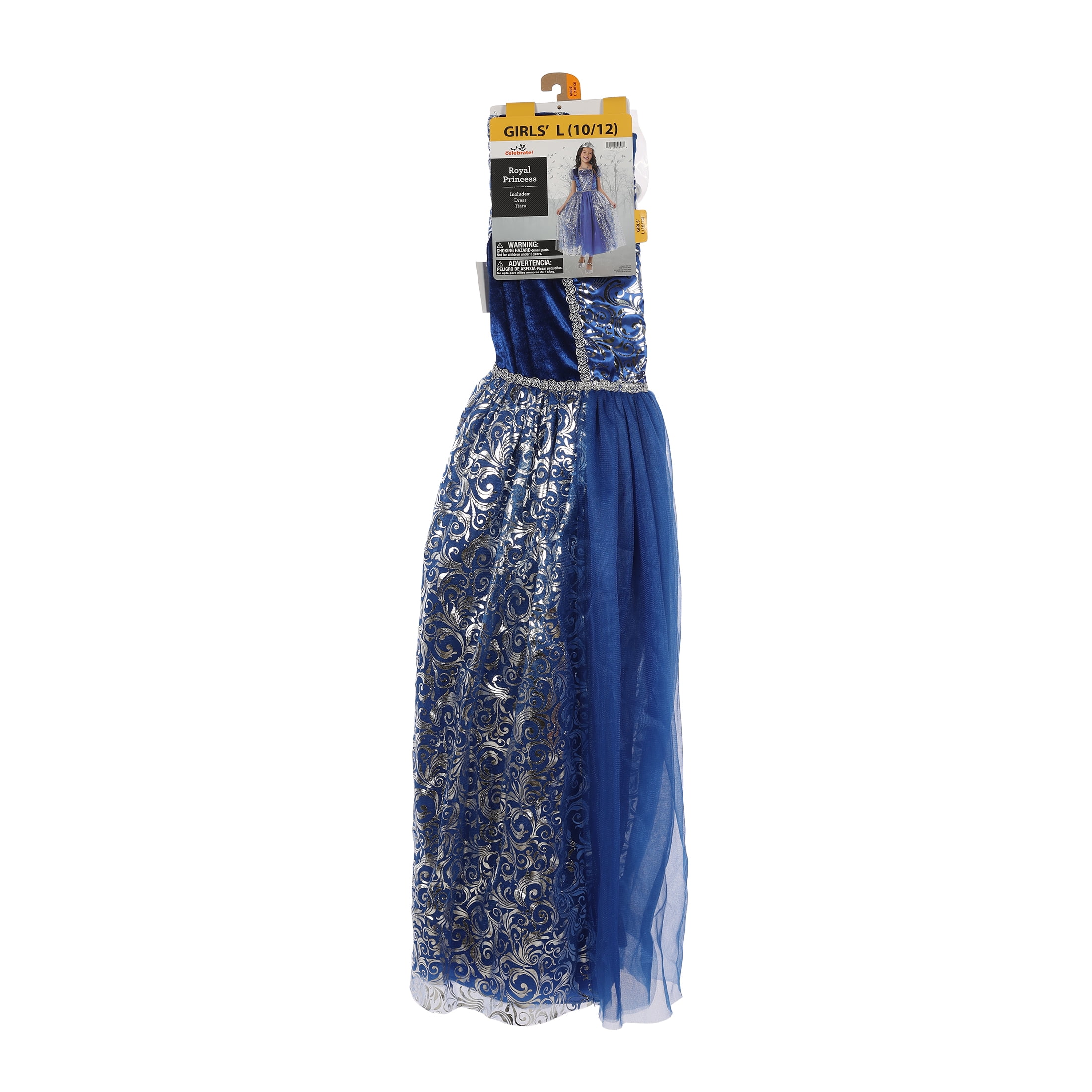 Royal Princess Dress, Halloween Costume for Children, Girls' Size L (10/12), by Way to Celebrate