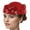 Red, variant on Cocktail Party Hat Embroidery Flower Fascinator Hat Church Caps 20s Flapper Bowler Hat Masquerades Vintage Headpiece