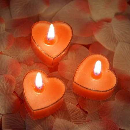 Efavormart Set of 12 ONE TRUE LOVE Heart Tealight Candles Ideal for Aromatherapy Weddings Party Favors Home Decoration Supplies
