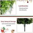 thumbnail image 4 of Christmas Decoration 4-Piece Set, Pre-lit Christmas Fireplace Decorations, Front Porch Christmas Decorations, Artificial Christmas Garland, Wreath and Set of 2 Entrance Trees with Lights, 4 of 7